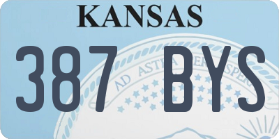KS license plate 387BYS