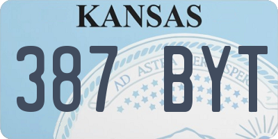 KS license plate 387BYT