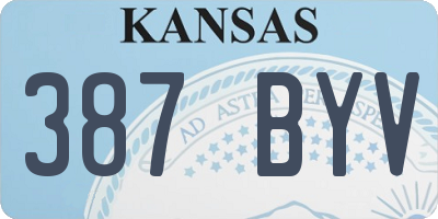 KS license plate 387BYV