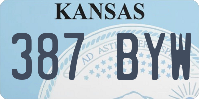 KS license plate 387BYW