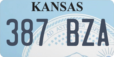 KS license plate 387BZA