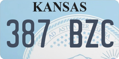 KS license plate 387BZC