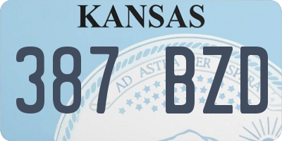 KS license plate 387BZD