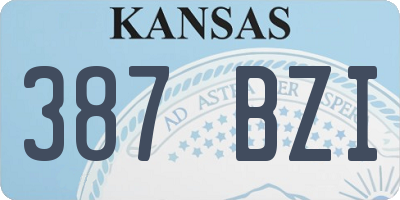 KS license plate 387BZI