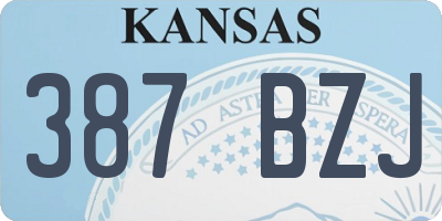 KS license plate 387BZJ