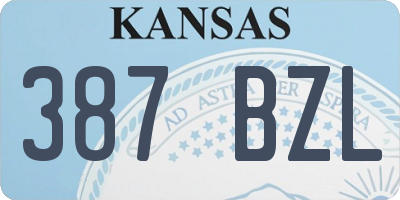 KS license plate 387BZL