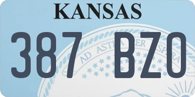 KS license plate 387BZO