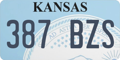 KS license plate 387BZS