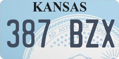 KS license plate 387BZX