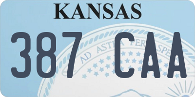 KS license plate 387CAA