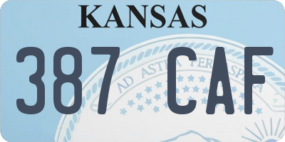 KS license plate 387CAF