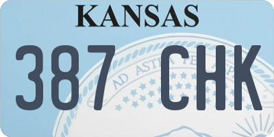 KS license plate 387CHK