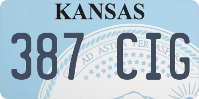 KS license plate 387CIG