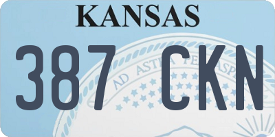 KS license plate 387CKN
