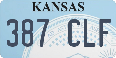 KS license plate 387CLF
