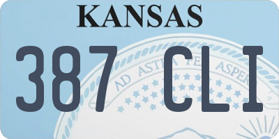KS license plate 387CLI