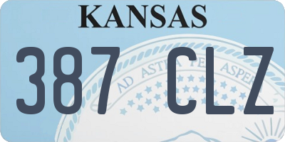 KS license plate 387CLZ