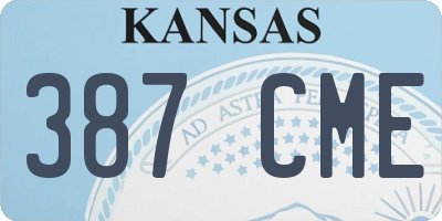 KS license plate 387CME