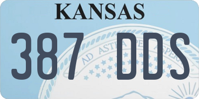 KS license plate 387DDS