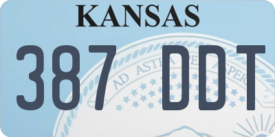 KS license plate 387DDT