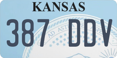 KS license plate 387DDV
