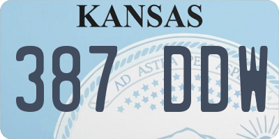 KS license plate 387DDW
