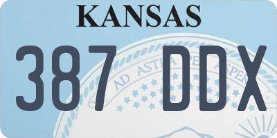 KS license plate 387DDX