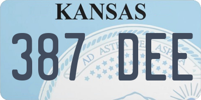 KS license plate 387DEE