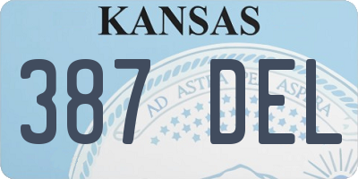 KS license plate 387DEL