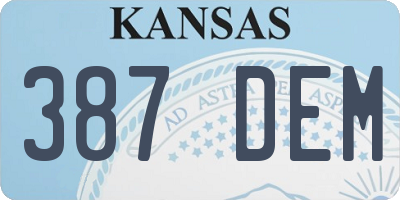 KS license plate 387DEM