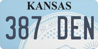 KS license plate 387DEN