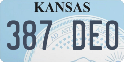KS license plate 387DEO