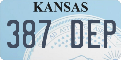 KS license plate 387DEP