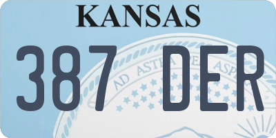 KS license plate 387DER
