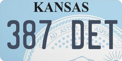 KS license plate 387DET