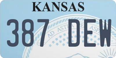 KS license plate 387DEW
