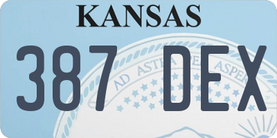 KS license plate 387DEX