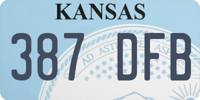KS license plate 387DFB