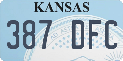 KS license plate 387DFC