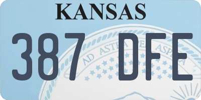 KS license plate 387DFE