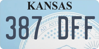 KS license plate 387DFF