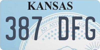 KS license plate 387DFG