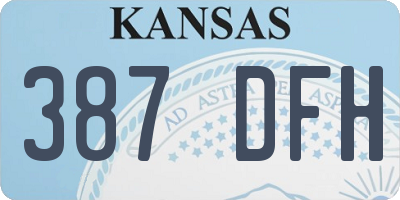 KS license plate 387DFH