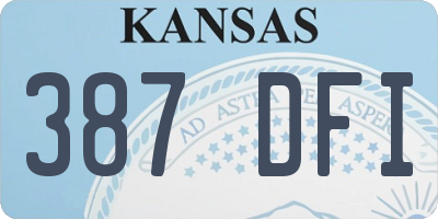 KS license plate 387DFI