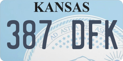 KS license plate 387DFK