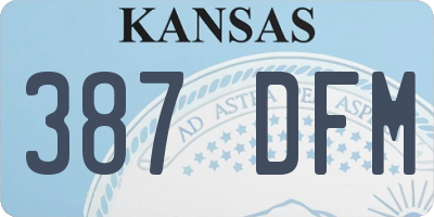 KS license plate 387DFM