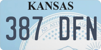 KS license plate 387DFN