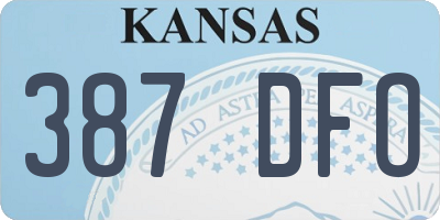 KS license plate 387DFO
