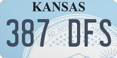 KS license plate 387DFS