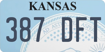 KS license plate 387DFT